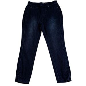 Belle by Kim Gravel Medium Blue Wash Primabelle Denim Jeggings Sz 4 Ruched Ankle